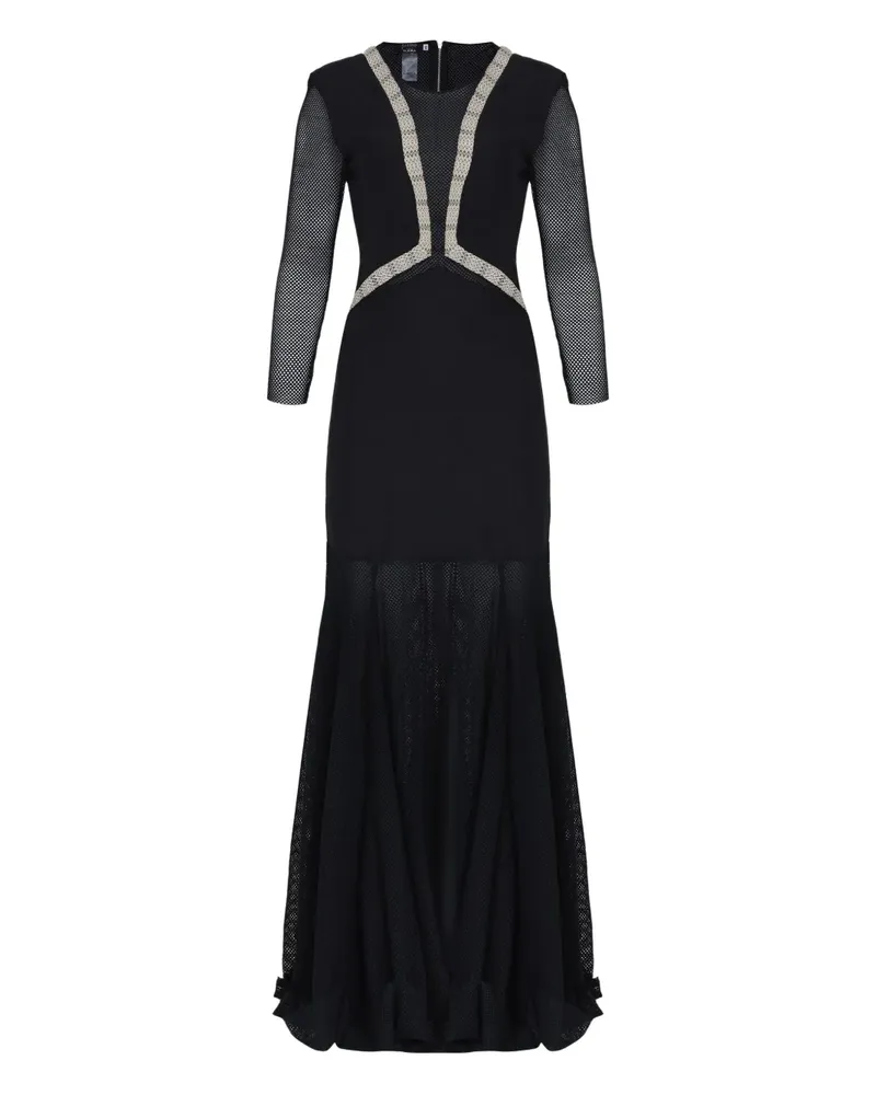 Amir Slama x Astrid Maxikleid mit Mesh-Einsatz - Schwarz Schwarz