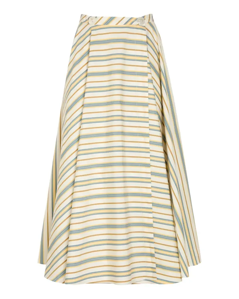 Thierry Colson Audrey striped button-fastening skirt - Gelb Gelb