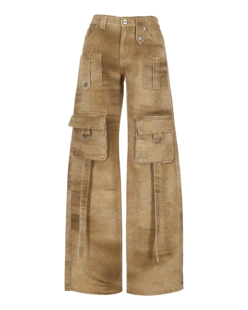 Blumarine faded-effect cargo trousers - Nude Nude