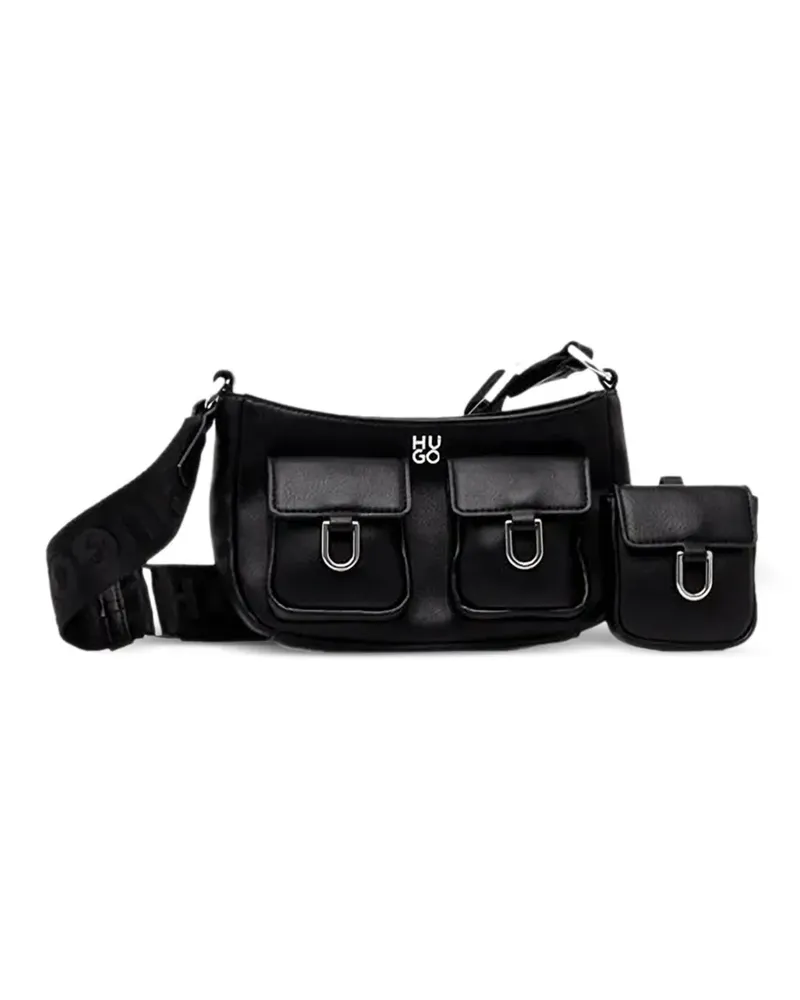HUGO BOSS Umhängetasche mit Logo-Schild - Schwarz Schwarz