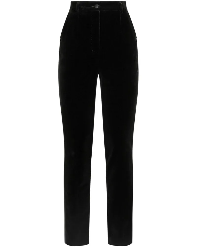 Dolce & Gabbana Klassische Samthose - Schwarz Schwarz