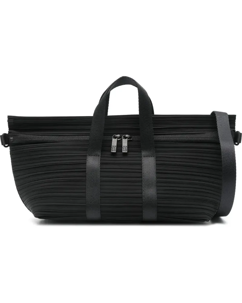 Issey Miyake Boston Satchel-Tasche mit Falten - Schwarz Schwarz