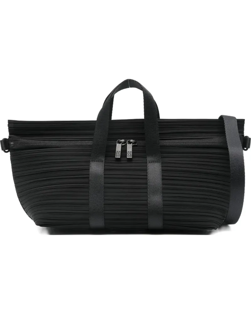 Issey Miyake Boston Satchel-Tasche mit Falten - Schwarz Schwarz