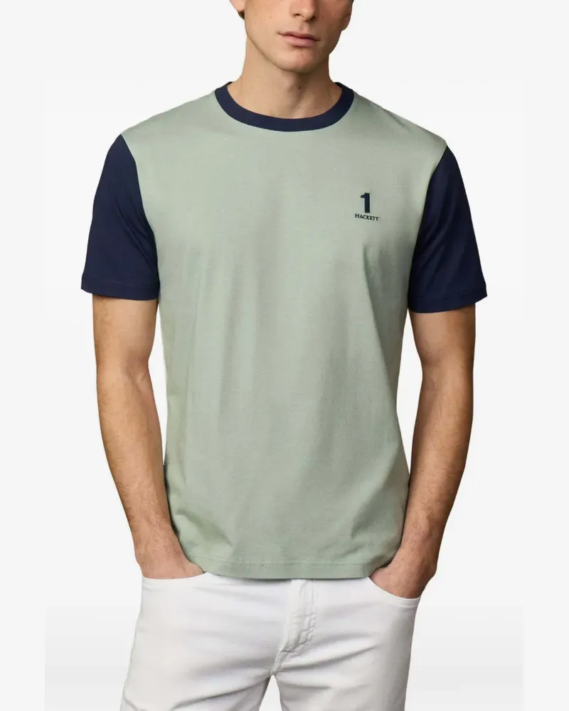 Hackett T-Shirt in Colour-Block-Optik - Grün Grün