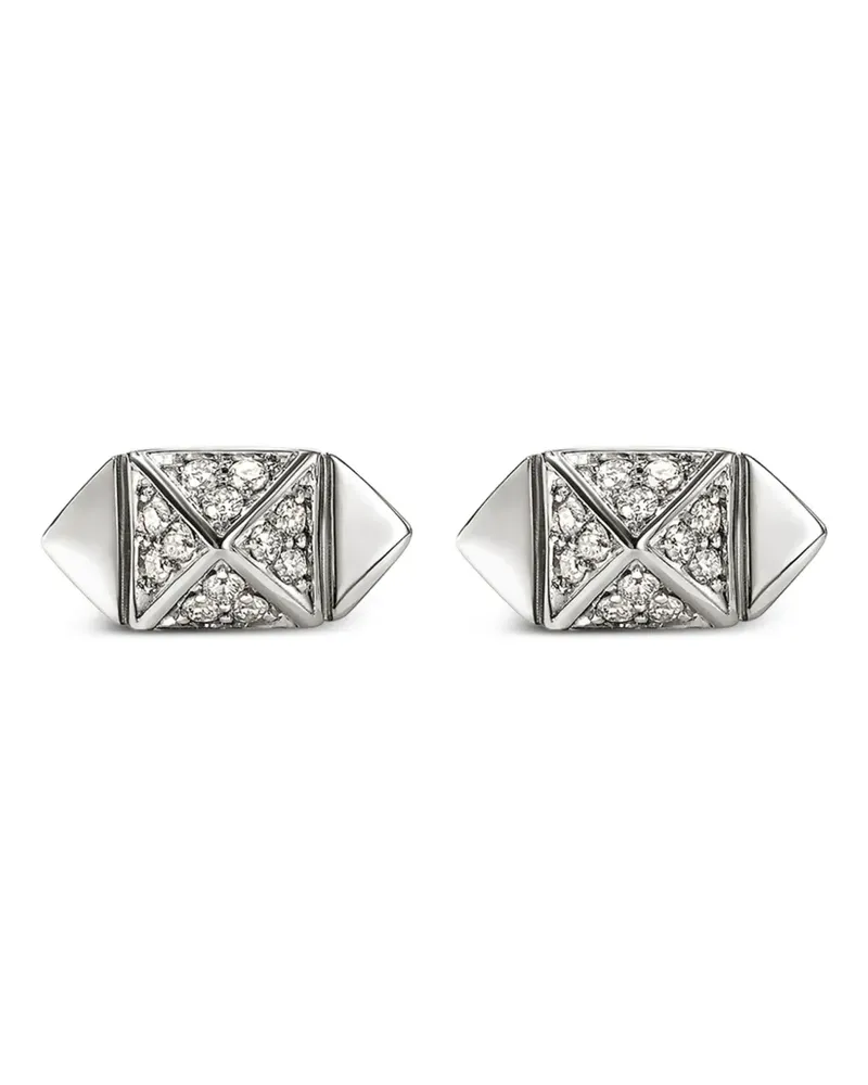 John Hardy Icon sterling silver diamond stud earrings - Silber Silber