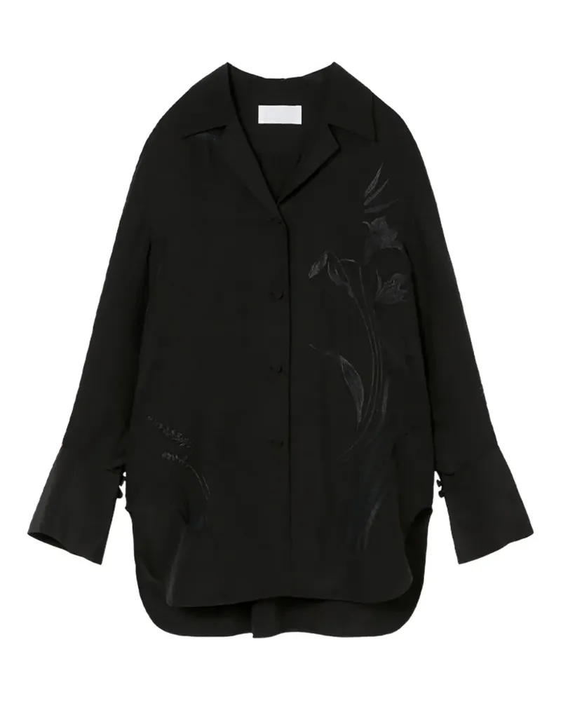 Mame Kurogouchi floral-embroidered shirt - Schwarz Schwarz