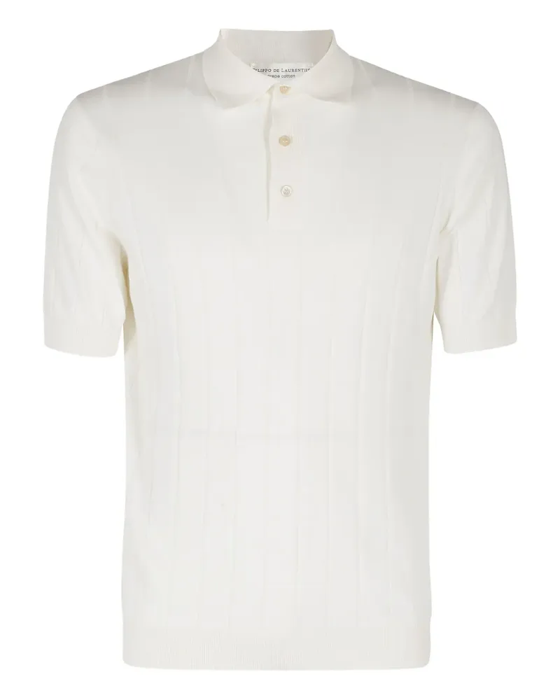Filippo de Laurentiis Geripptes Poloshirt mit kurzen Ärmeln - Weiß Weiß