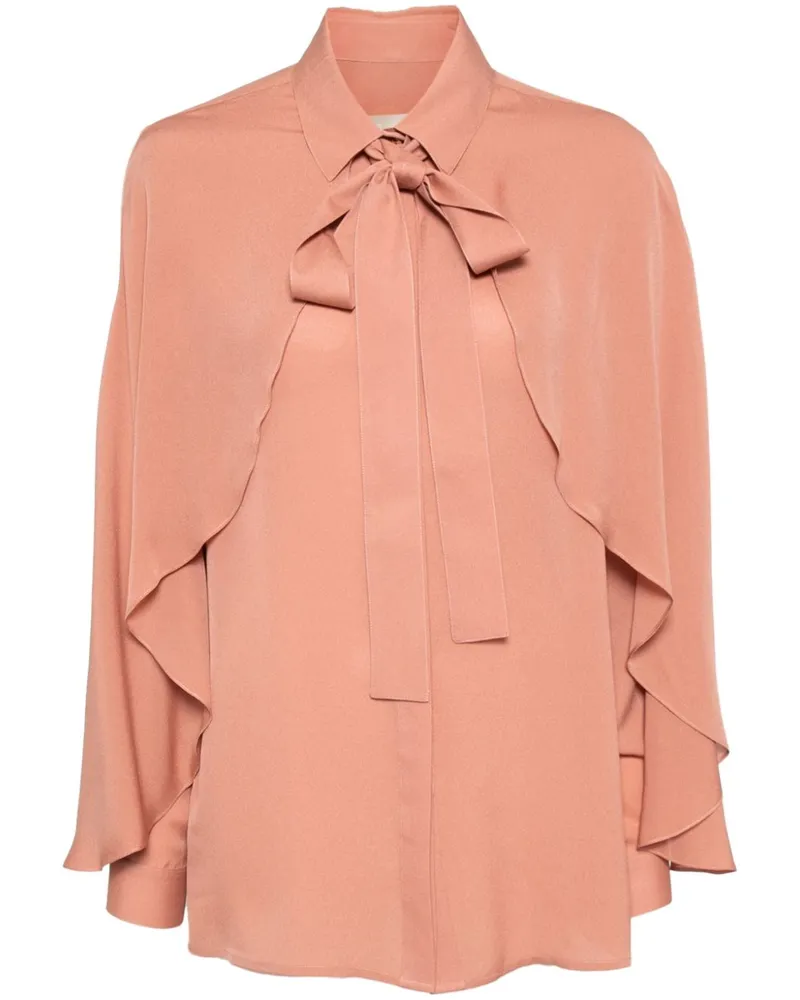 Elie Saab Seidenhemd mit Cape-Effekt - Rosa Rosa