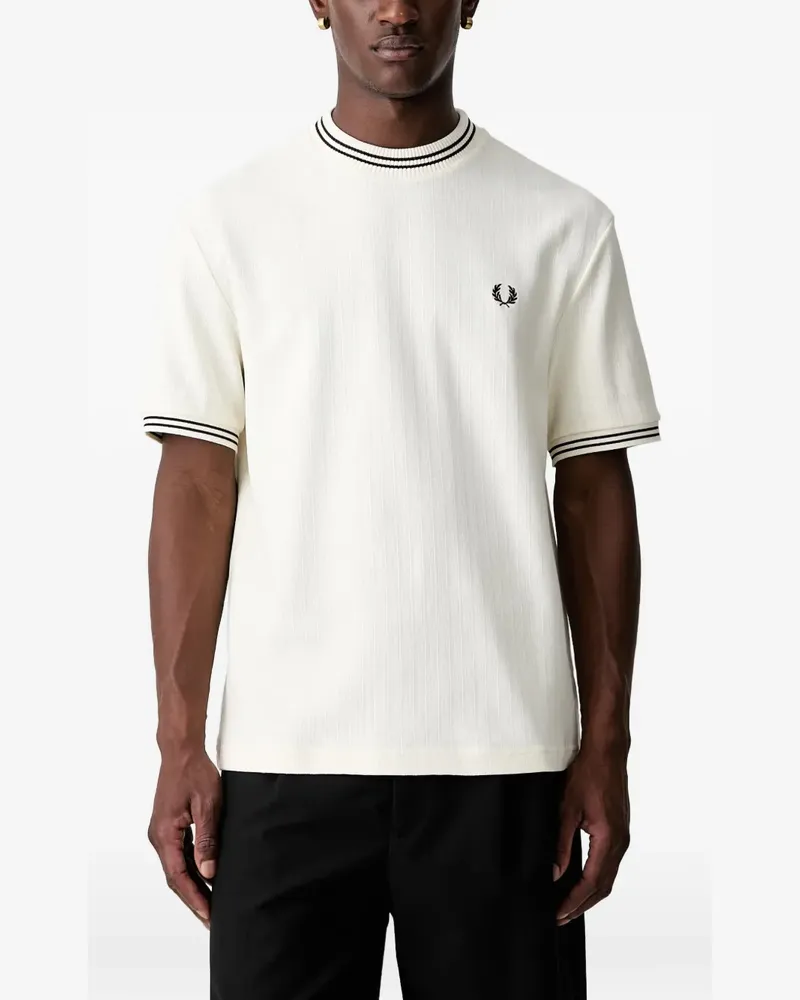 Fred Perry Geripptes T-Shirt - Nude Nude