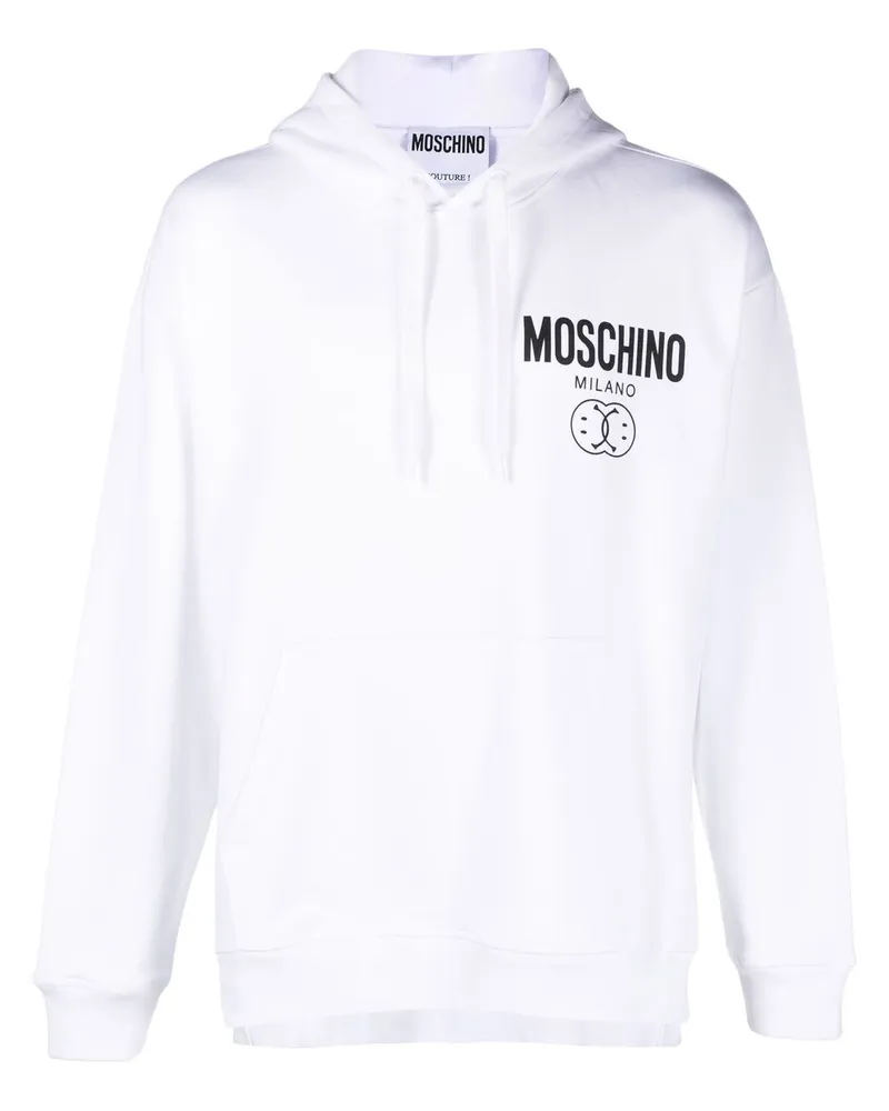 Moschino Hoodie mit Logo-Print - Weiß Weiß