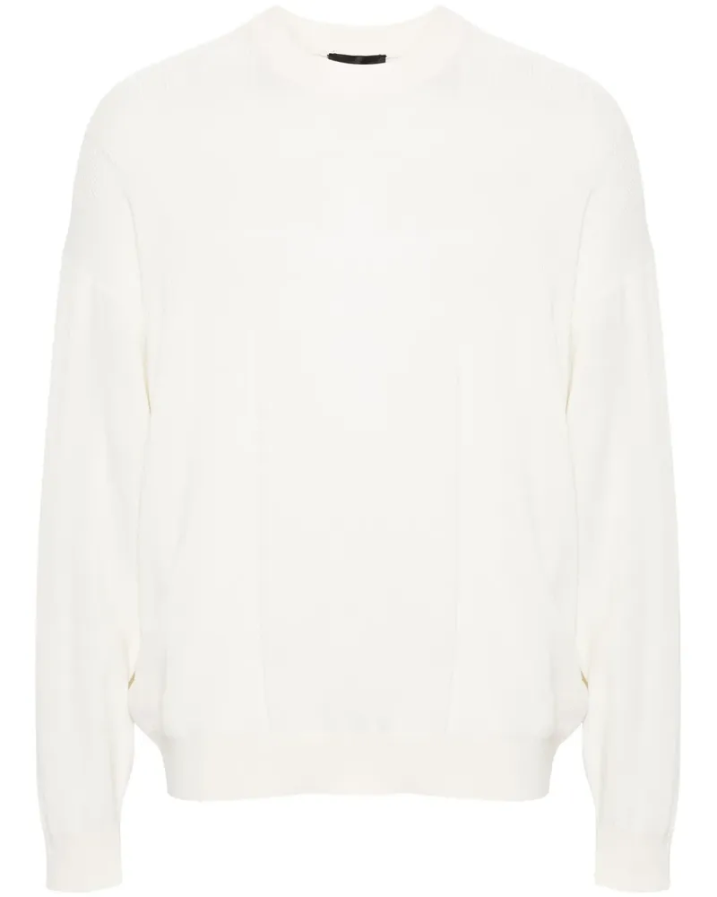 Emporio Armani Gerippter Pullover - Weiß Weiß