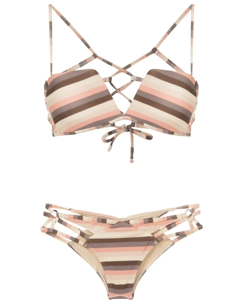 Amir Slama Gestreifter Bikini - Nude Nude