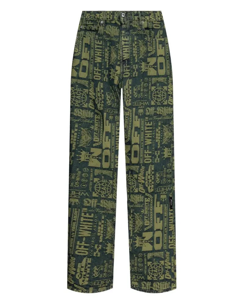 OFF-WHITE Jeans mit Print - Grün Grün