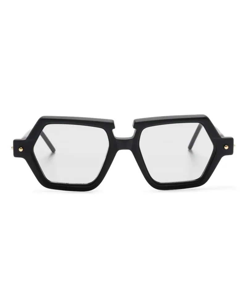 KUBORAUM P19 Sonnenbrille mit geometrischem Gestell - Schwarz Schwarz