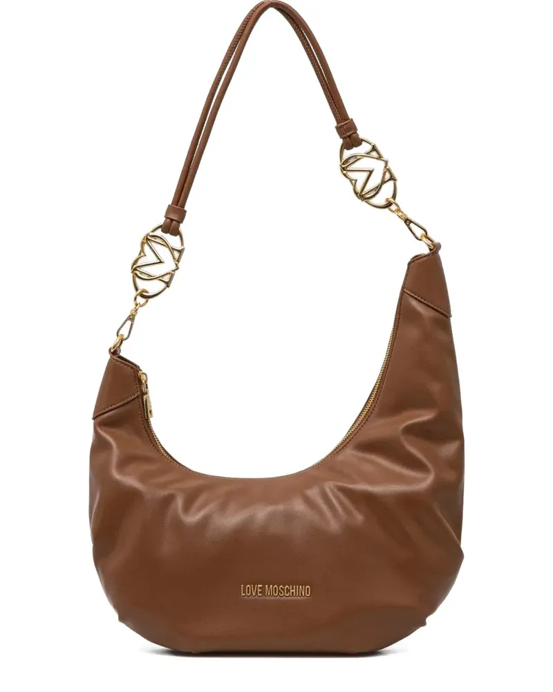 Moschino Schultertasche mit Logo-Schnalle - Braun Braun