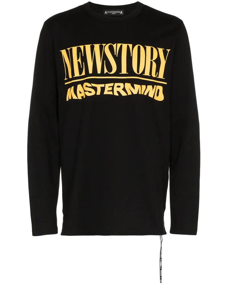 Mastermind Japan Langarmshirt mit Logo-Print - Schwarz Schwarz