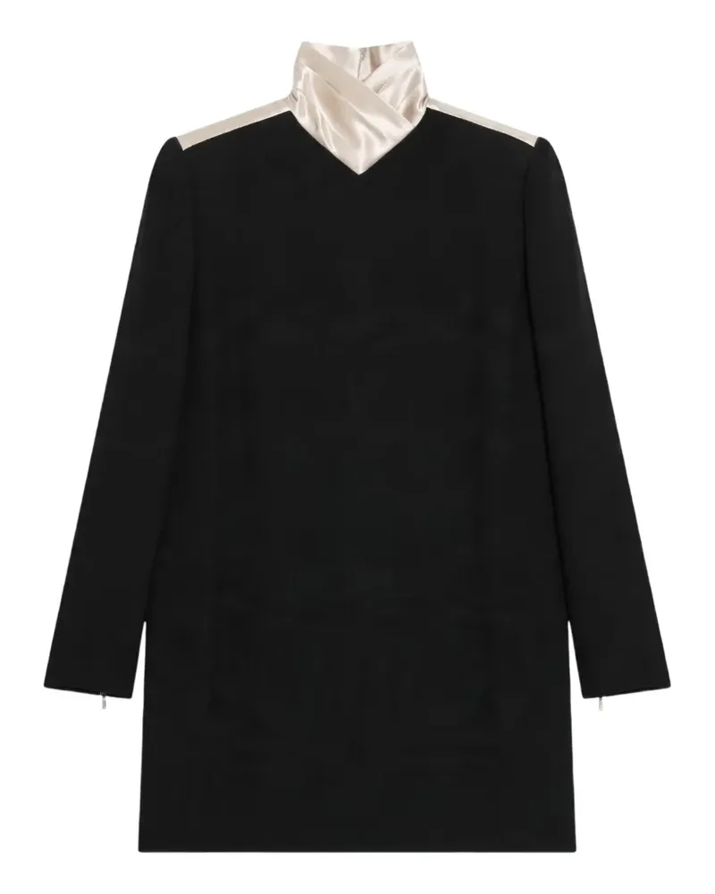 Valentino Garavani contrast-panel high-neck mini dress - Schwarz Schwarz
