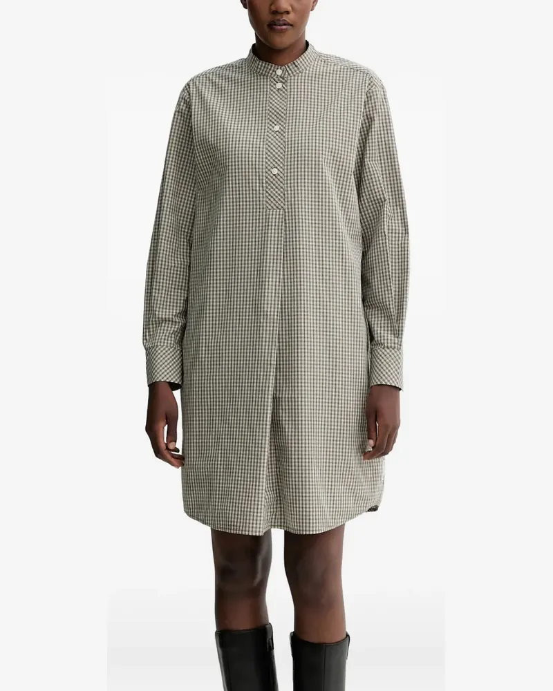 Marc O'Polo mini-checked button-up shirt dress - Grün Grün