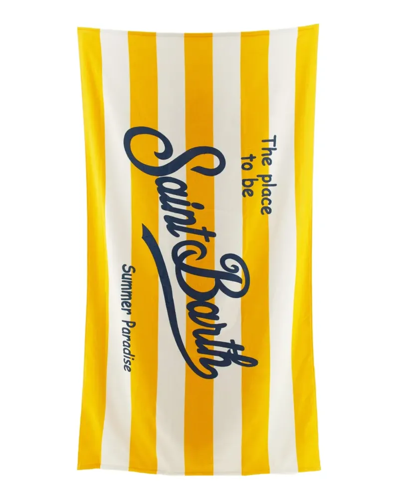 MC2 Saint Barth logo-print beach towel - Gelb Gelb