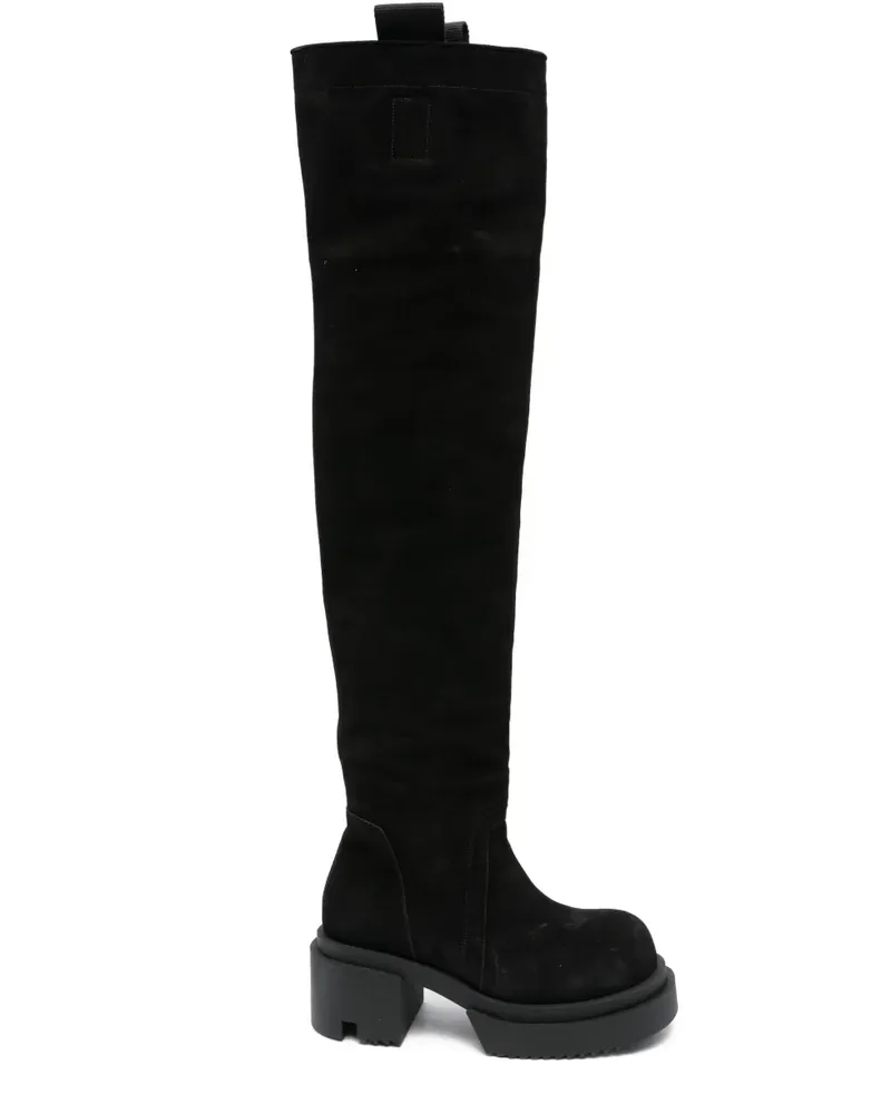 Rick Owens Stiefel mit Plateau 75mm - Schwarz Schwarz