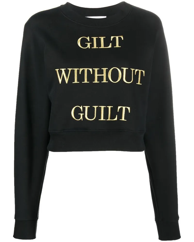 Moschino Pullover mit Slogan-Stickerei Schwarz