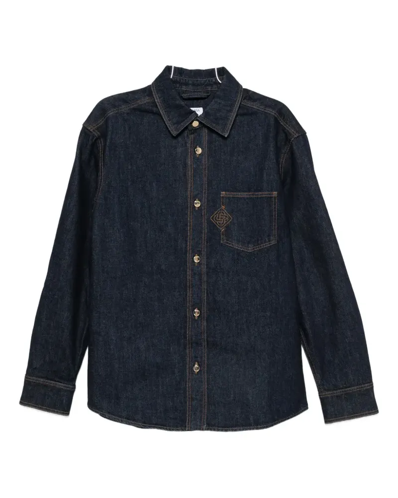 Casablanca Paris logo-embroidered denim shirt - Blau Blau