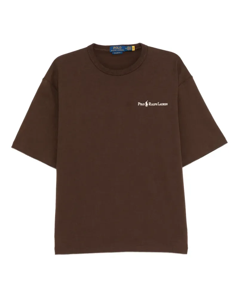Ralph Lauren T-Shirt mit Logo-Stickerei - Braun Braun