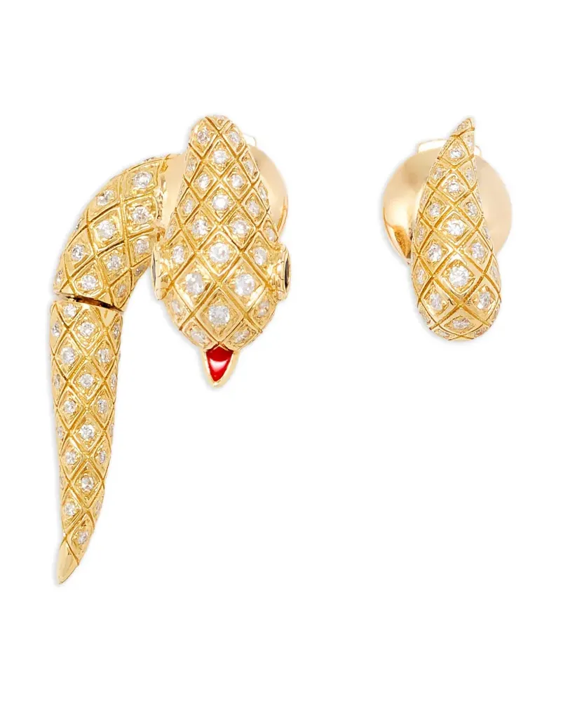 Yvonne Léon Python Ohrstecker mit Diamanten - Gold Gold