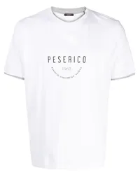 Peserico T-Shirt mit Logo-Print Weiß