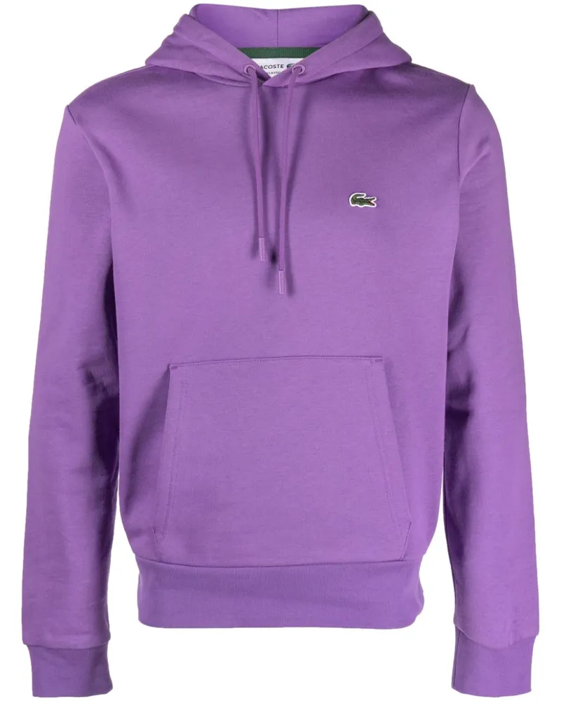 Lacoste Hoodie mit Logo-Stickerei Violett