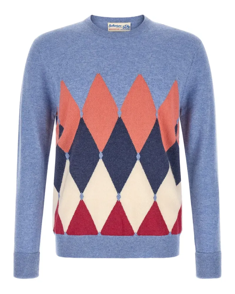 Ballantyne Diamond inlay cashmere sweater - Blau Blau