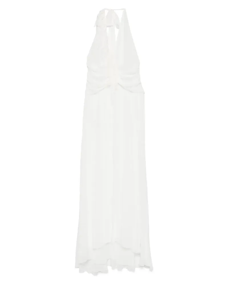 Blumarine Drapiertes Georgette-Maxikleid - Weiß Weiß