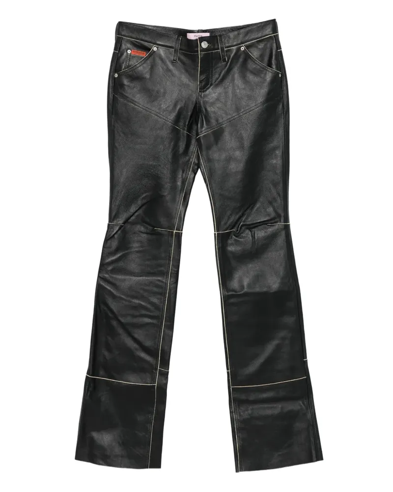 Martine Rose Lederhose mit Einsätzen - Schwarz Schwarz