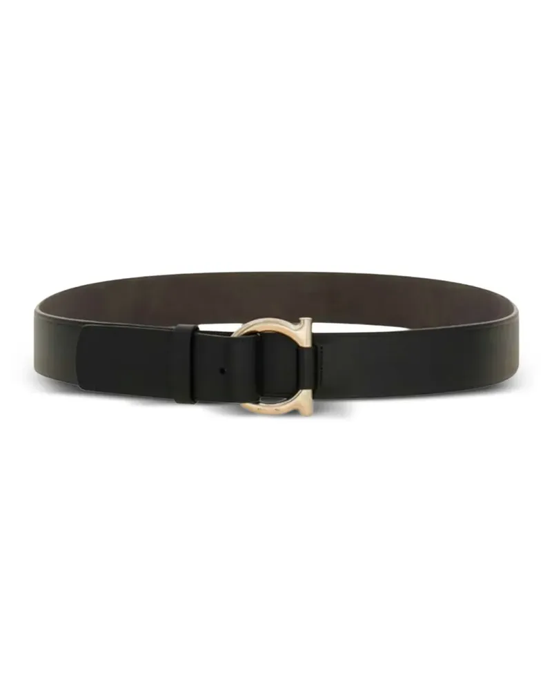 Ferragamo logo-buckle leather belt - Schwarz Schwarz