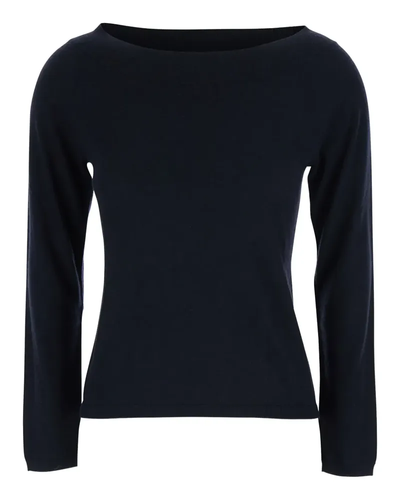 Max Mara Strickoberteil mit U-Boot-Ausschnitt - Blau Blau