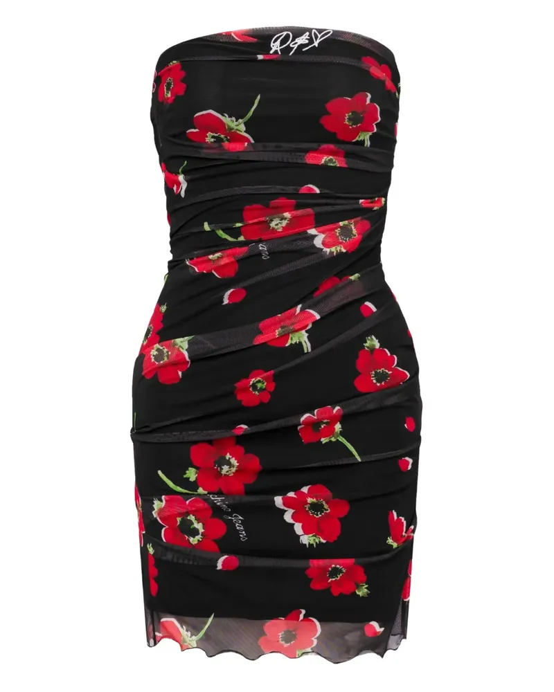 Moschino Schulterfreies Minikleid - Schwarz Schwarz