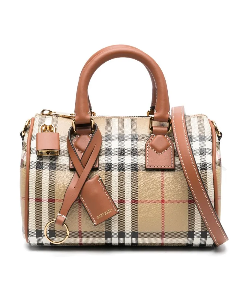Burberry Check Bowling Mini-Tasche - Nude Nude