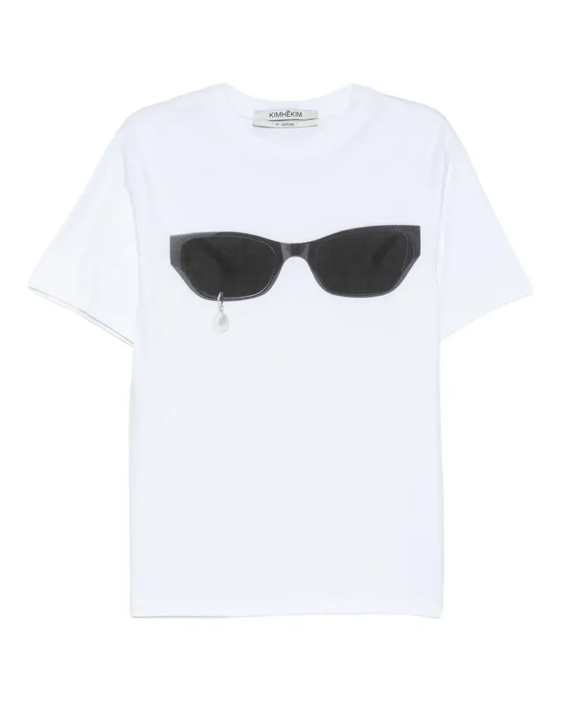 KIMHEKIM tear-sunglasses printed T-shirt - Weiß Weiß