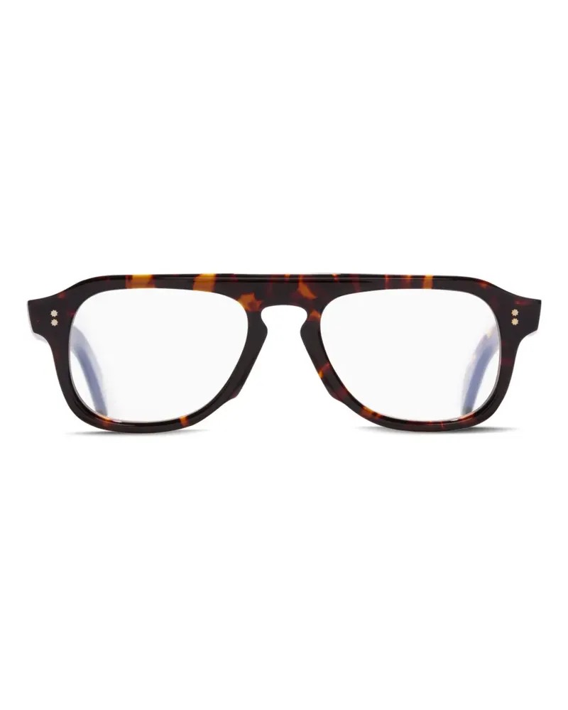 Cutler and Gross Brille mit geometrischem Gestell - Braun Braun