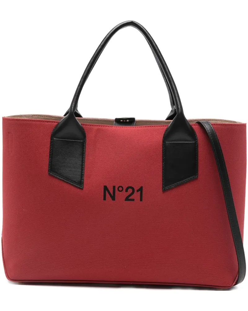 N° 21 Tote Bag mit Logo-Print - Rot Rot