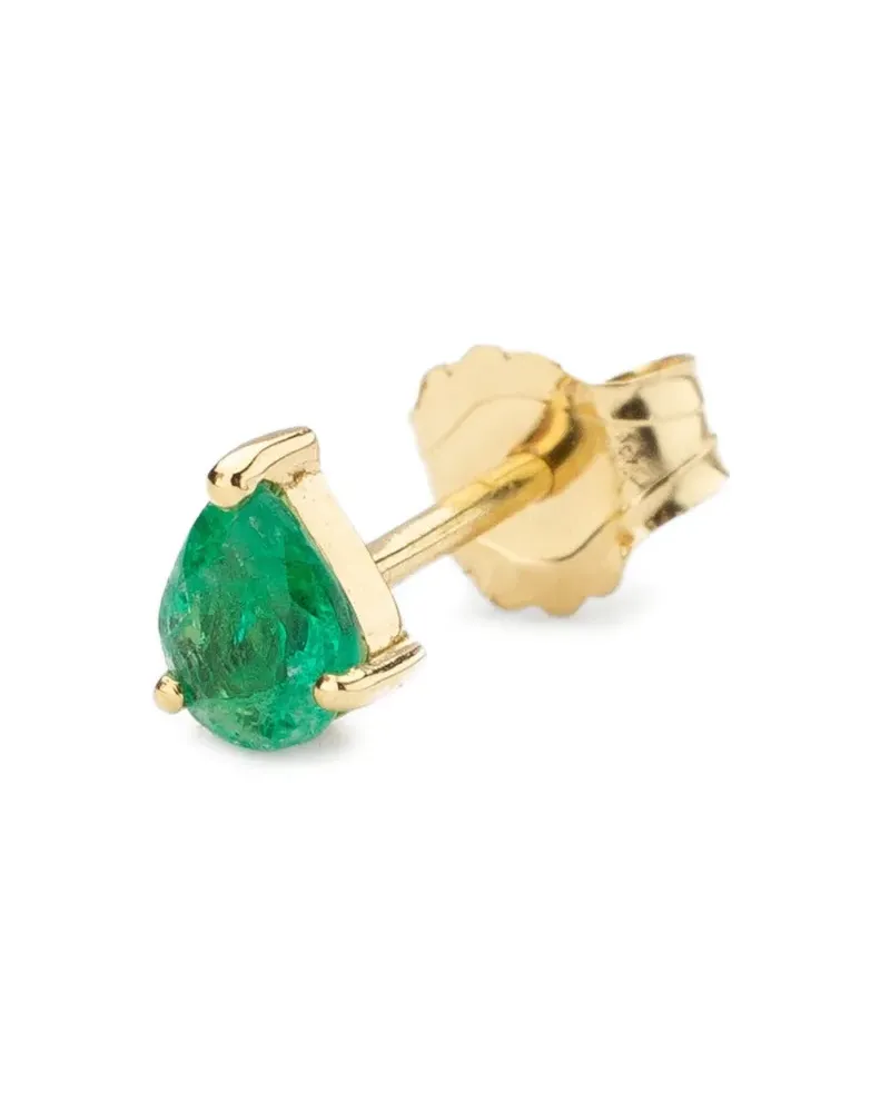 WHITE BIRD 18K yellow gold Pear emerald earring Gold