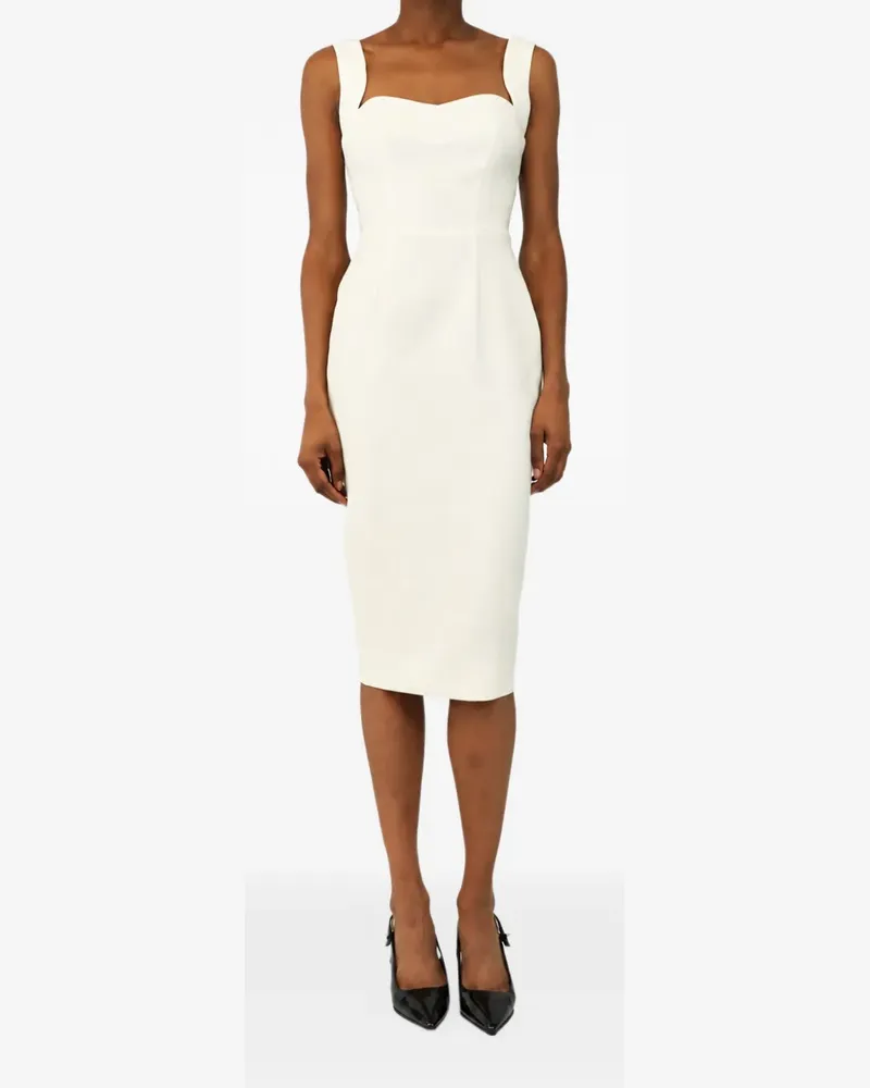 Victoria Beckham Midikleid mit Herzausschnitt - Nude Nude