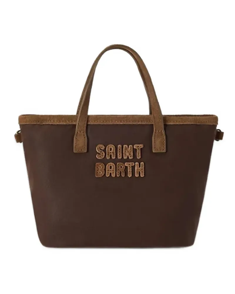 MC2 Saint Barth Mini City Tasche mit Logo-Stickerei - Braun Braun