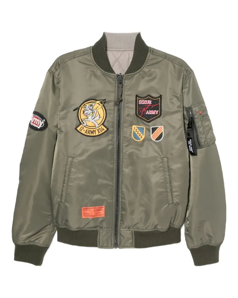 Izzue Bomberjacke mit Logo-Patch - Grün Grün