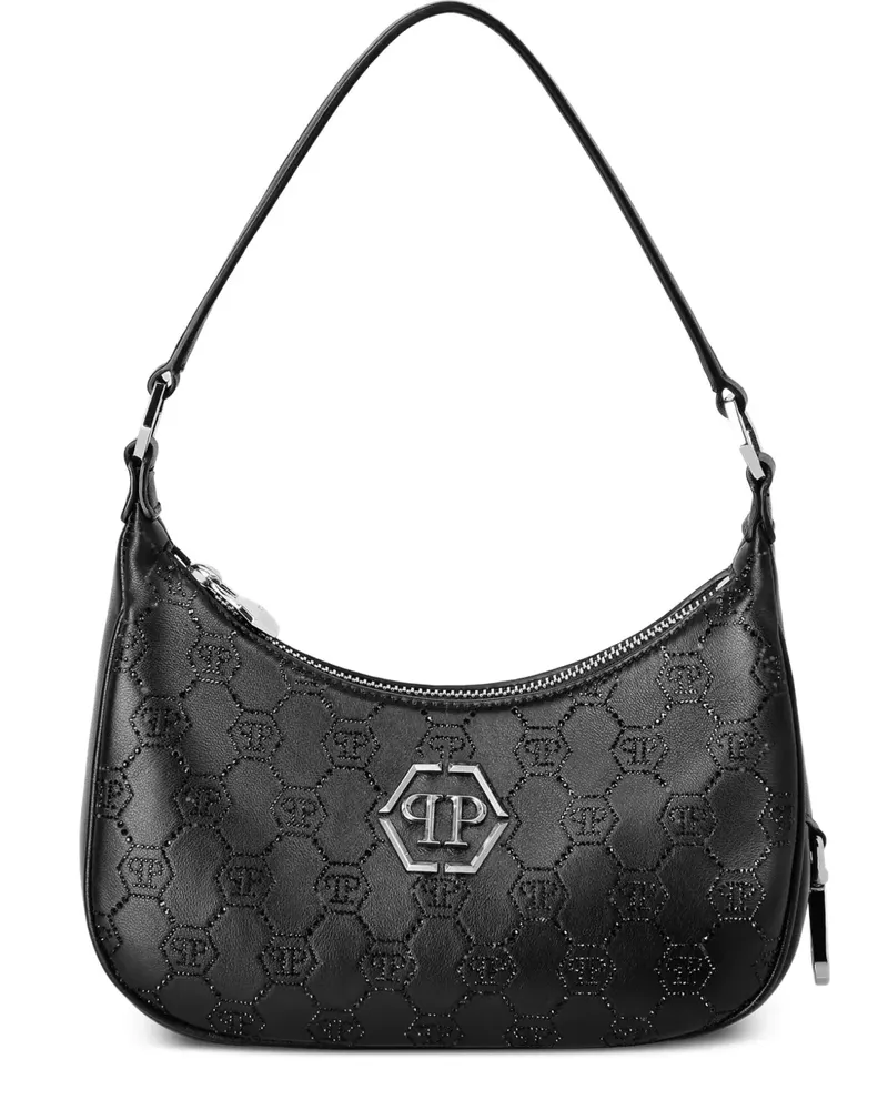 Philipp Plein Schultertasche mit Monogramm - Schwarz Schwarz