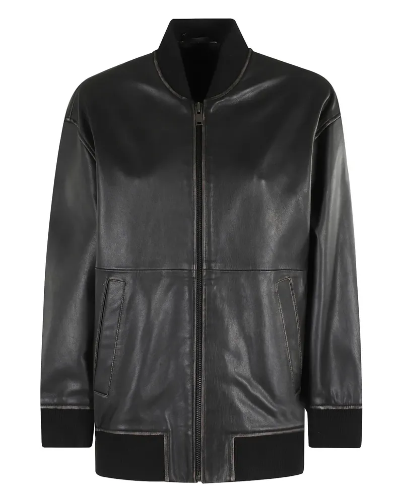 Max Mara Tattico Bomberjacke aus Leder - Schwarz Schwarz
