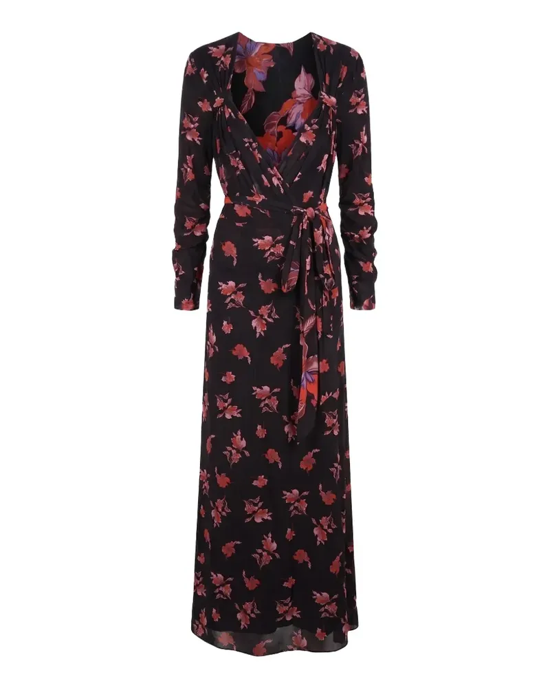 Diane von Furstenberg Carmen floral-print wrap maxi dress - Schwarz Schwarz