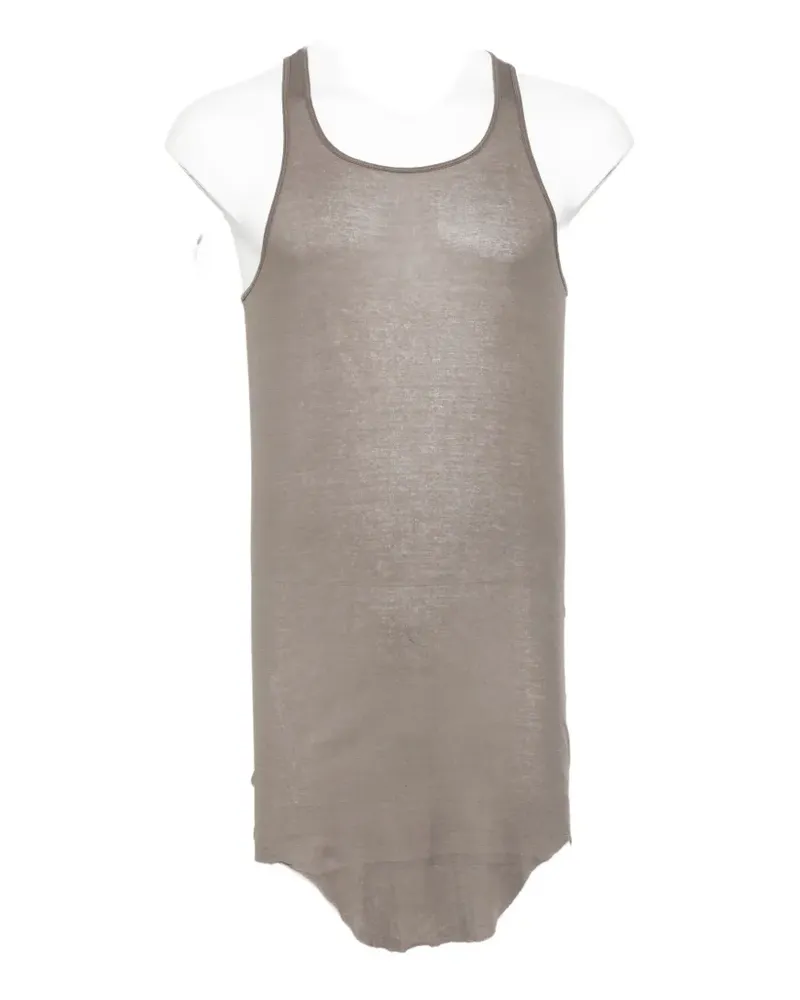 Rick Owens ribbed-knit curved-hem vest - Grau Grau