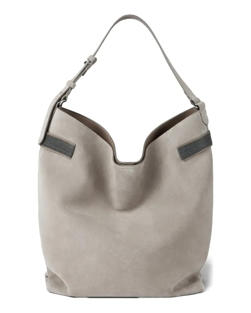 Brunello Cucinelli Handtasche aus Wildleder - Grau Grau