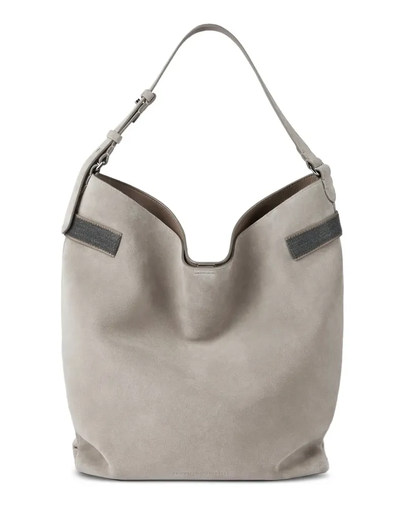 Brunello Cucinelli Handtasche aus Wildleder - Grau Grau